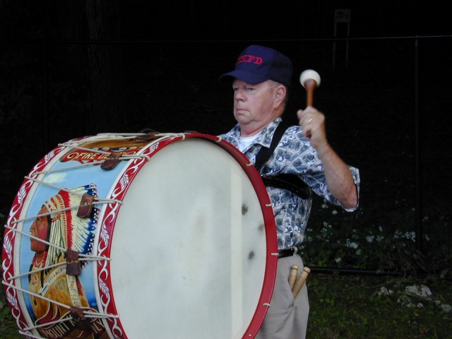 Ex-Chief Bill Stewart at our annual Department Picnic. Bill is a long time member of the Mount Kisco Ancient Fife and Drum Corp